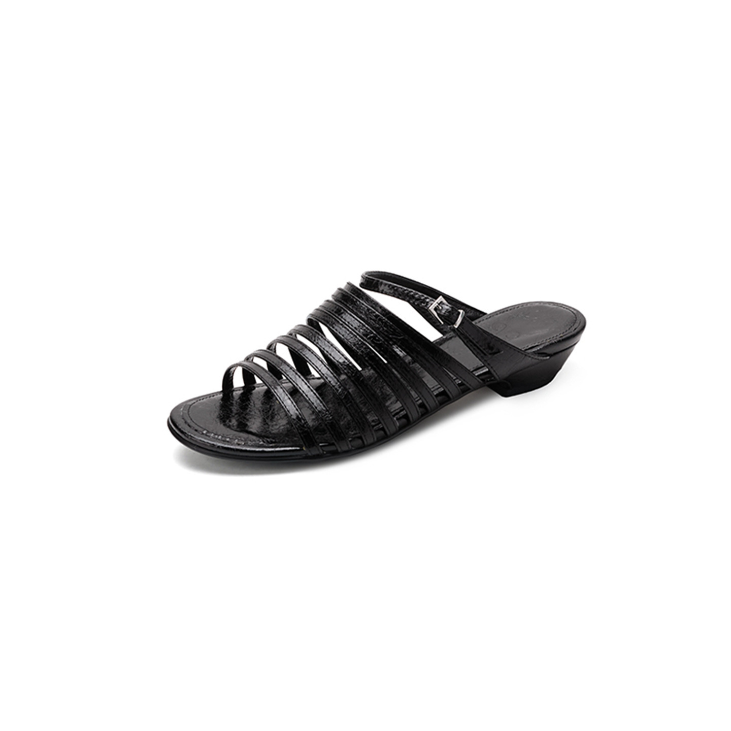 Dép sandal nữ quai chữ V đế bệt dây da bò phong cách La Mã — màu nâu chi tiết 24