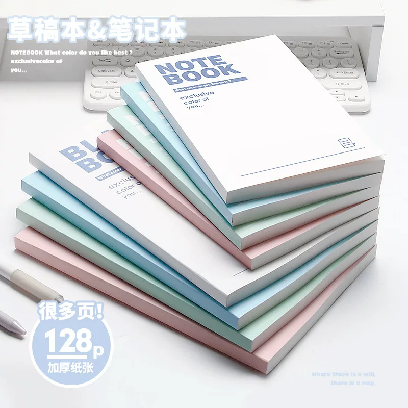 Notebook for Elementary Students, 128 Pages, A5/B5 Options, Thick Paper, Pastel Covers