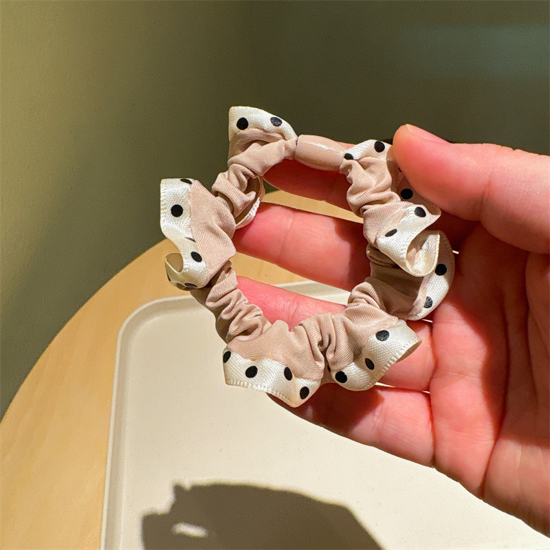 레트로 폴카 도트 머리끈--핑크