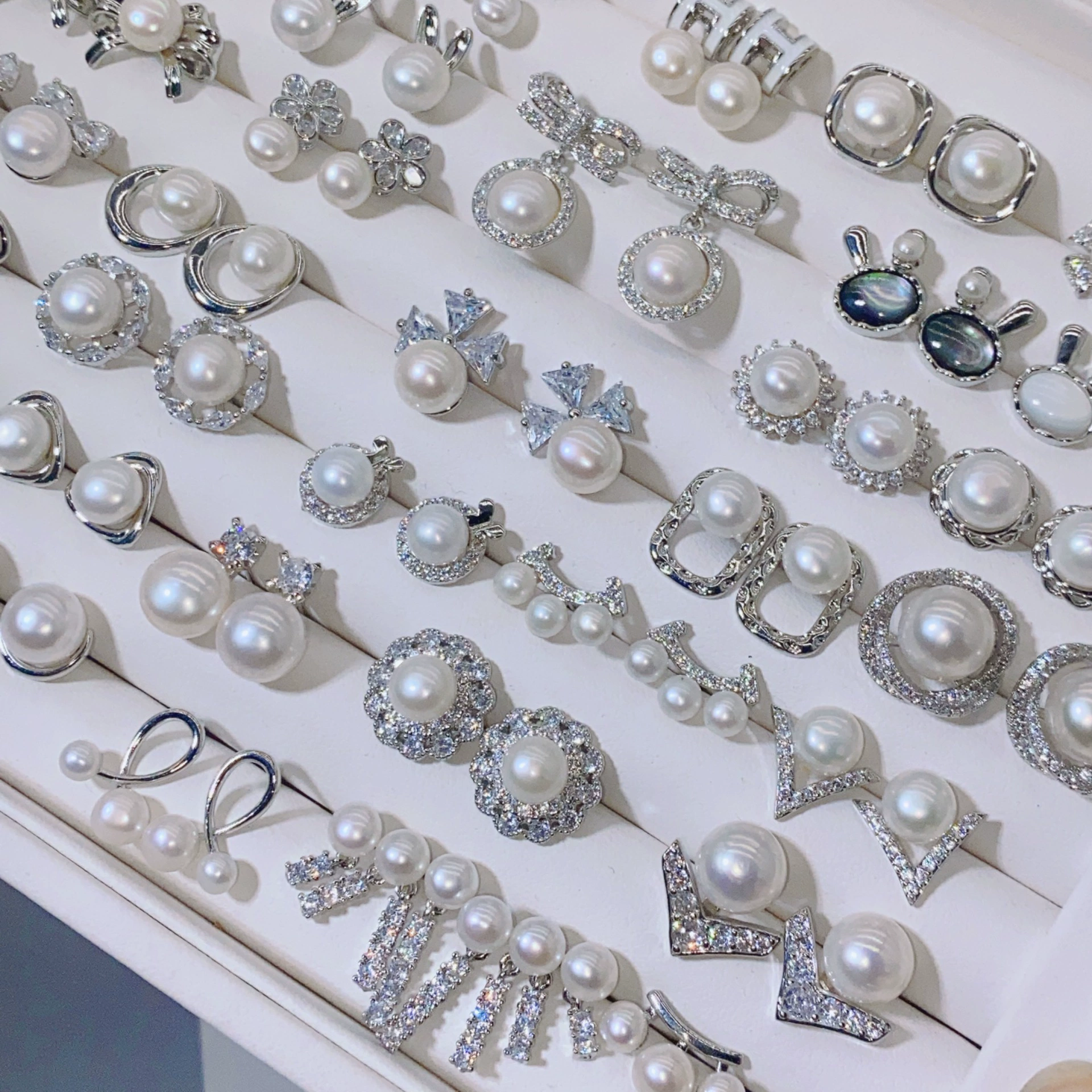 925-игольчатый серебряный модный корейский ретро настоящий жемчуг циркон серьги