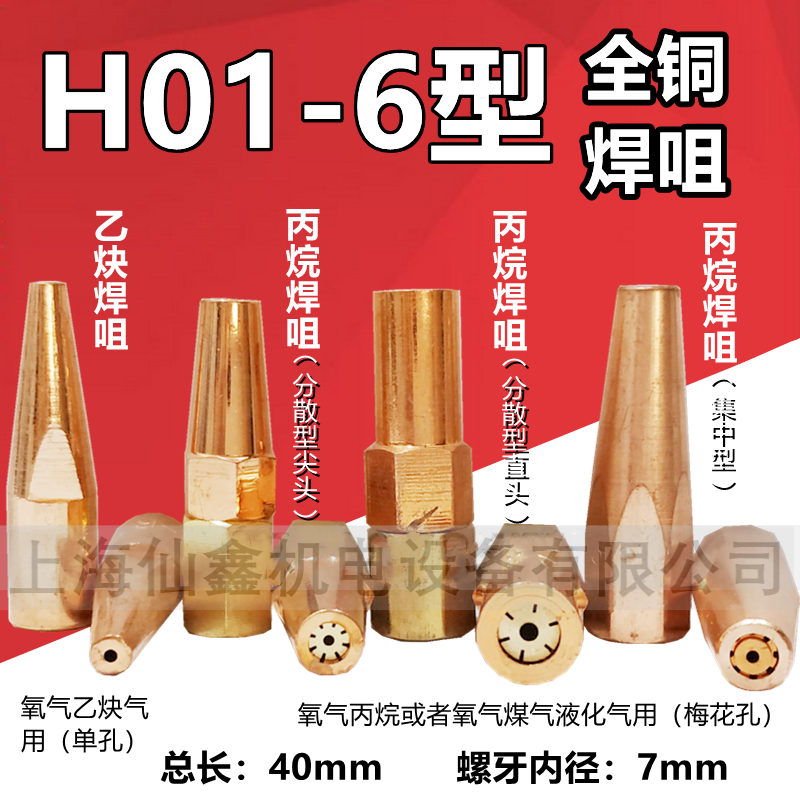 H01-6 Welding Nozzle Acetylene Welding Gun Head Double-Head Welding Torch Propane Gas Dispersion Centralized Plum Blossom Welding Nozzle