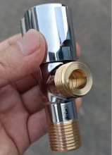 铜电镀三角阀 电热水器马桶进水止水阀角阀 三通铜角阀