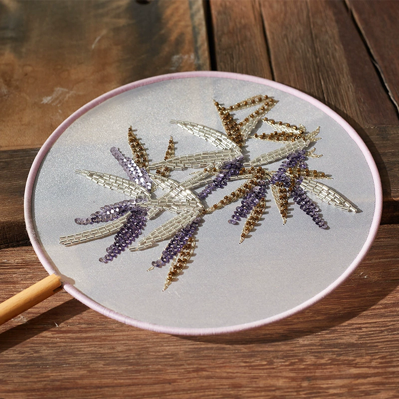 Tuan fan embroidery processing, customized fan embroidery, French embroidery process, bead tube, sequins, bubble beads, source embroidery factory