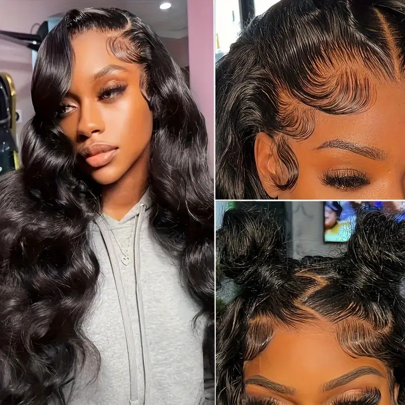 European and American Foreign trade wig front lace mid-length long curly hair big wave wigs full head cover female one-piece delivery