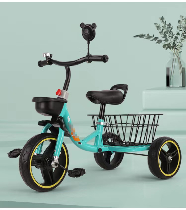 Triciclo infantil anticaída, bicicleta de bebé de 3-6 años, con canasto trasero, ideal para niños y niñas