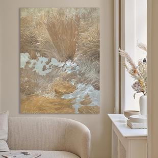 Bbh.Art | Original Hand-Painted "Golden Wheat Field" Living Room Wabi-Sabi Style Hanging Painting Model Room Sofa Background Wall Painting
