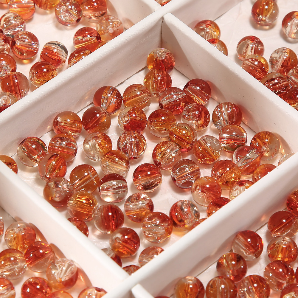 10 ミリメートル [ビッグフィッシュベゴニア] アイスクラック爆発ビーズガラスビーズ手作り diy ブレスレットビーズジュエリーアクセサリー素材