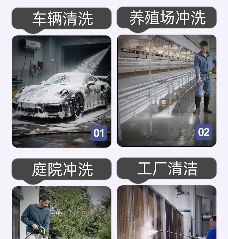 Car Wash High-Pressure Water Gun, Household Powerful Floor Cleaning Machine, Super High-Power Car Wash Machine, Household Booster Water Pump, Garden Cleaning Machine