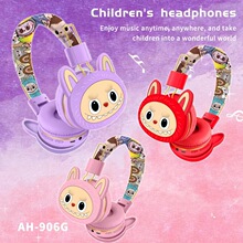 头戴蓝牙耳机 外贸新款 AH-906G 儿童可爱卡通拉布布无线耳麦礼物