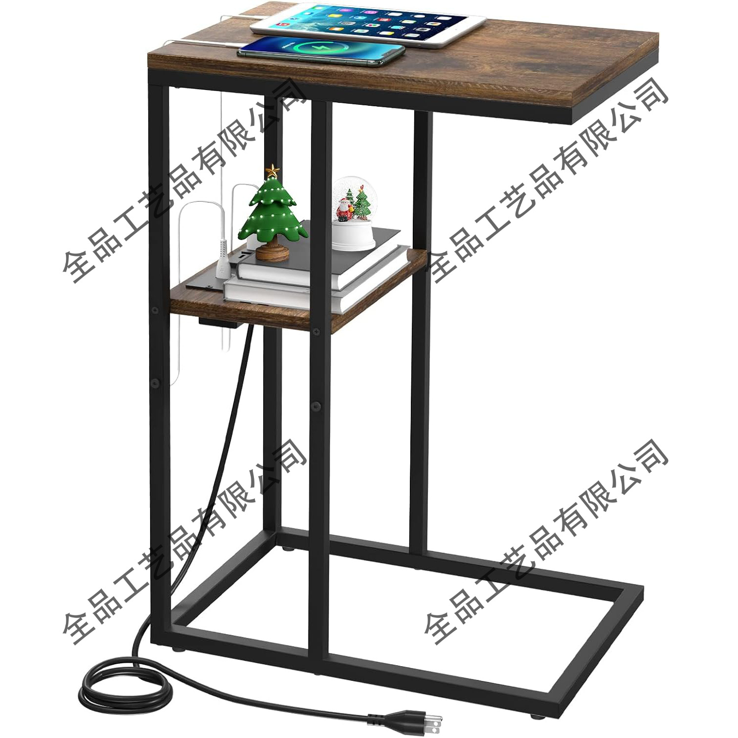 Mesa de cierre de metal, mesa de sofá, mesa lateral, mesa de exhibición, adecuada para pasillo, dormitorio, sala de estar, vestíbulo