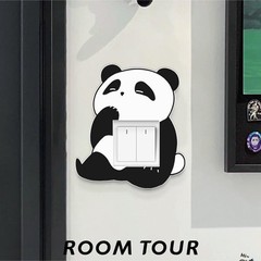 パンダスイッチ装飾アクリル3d立体壁貼り自己接着防水防湿家庭用コンセント保護カバースイッチ貼り
