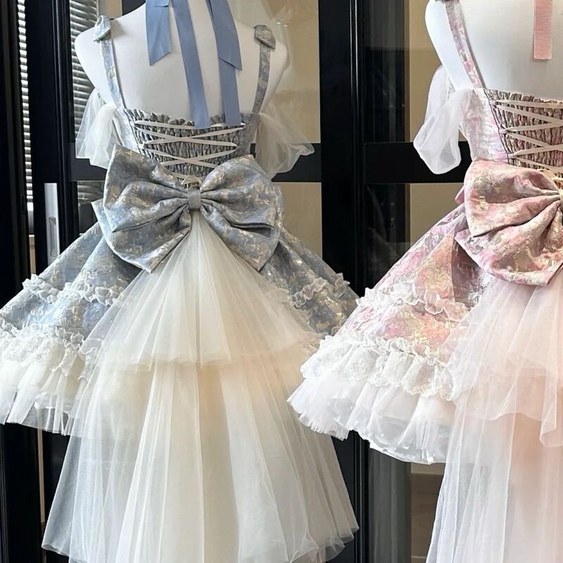 春夏の新しいフランススタイルの絶妙なジャカード織りのふわふわスカート、気質ウエスト痩身ドレス、女性用ショートスカート|undefined