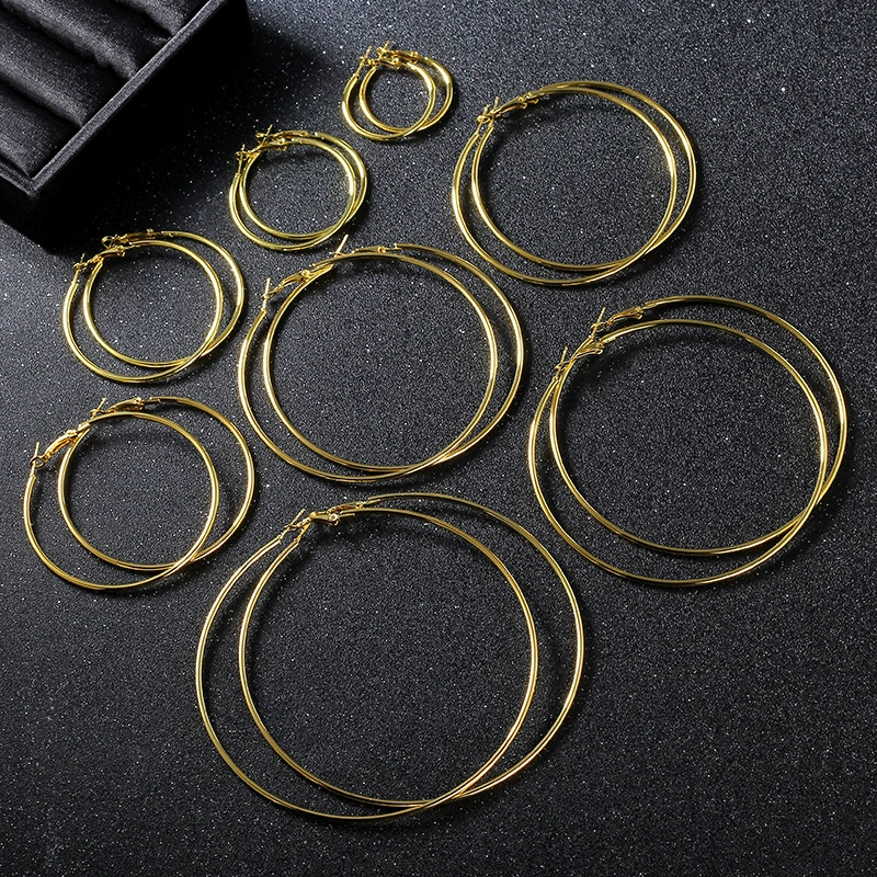 Ластик, модные серьги-к hoops