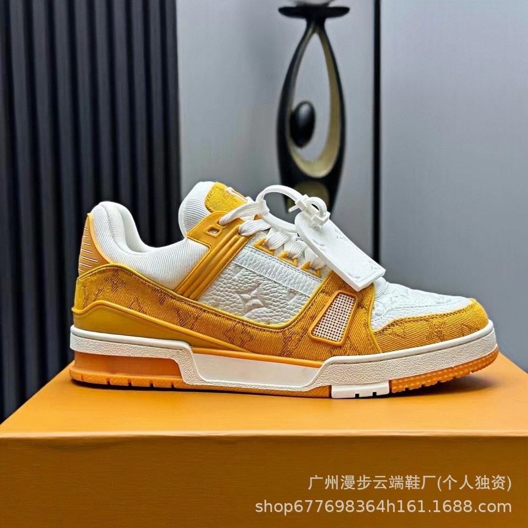Pure Source Guangzhou Top Trainer, zapatos de skate para parejas, paquete completo de zapatos casuales de cuero para hombres y mujeres.