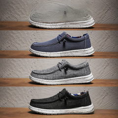 【工廠直銷】跨境大碼男士帆布鞋輕便休閒一腳蹬老北京布鞋腳寬50