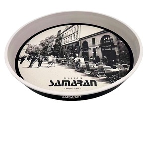 Manufacturer Customized Round Tinplate Tray Color Printed Cafe Metal Tray Front Anti-Slip Beer Iron Tray