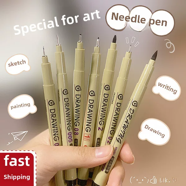 Drawing Pen Art Student Painting Architectural Design Special Stroke Pen Waterproof Needle Pen Can Add Ink Hook Line Marker Pen