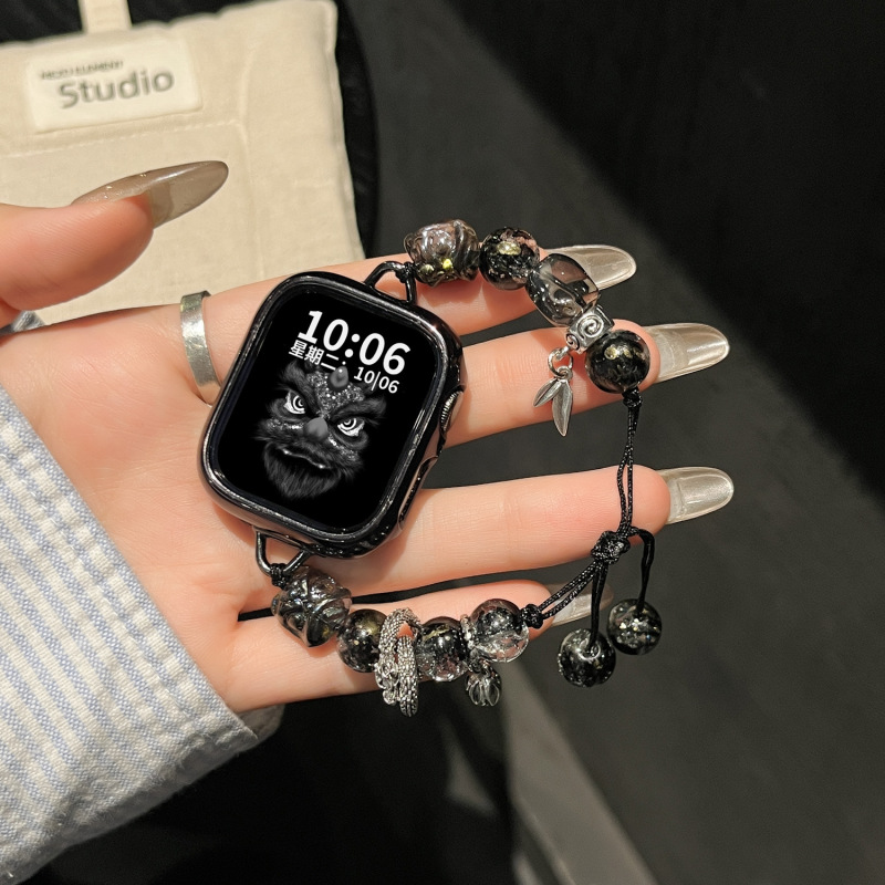 Suitable for iWatch Strap S10 Apple Watch Applewatch9 New Chinoiserie S8 New Transparent Black Lion Awakening Se Summer Suitable for iWatch Strap S10 Apple Watch Applewatch9 New Chinoiserie S8 New Transparent Black Lion Awakening Se Summer