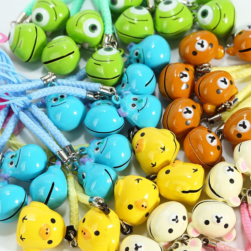 Monster Furry Monster University Big-Eyed Little Boy Relaxed Lazy Bear Chick Bell Key Pendant School Bag Mobile Phone Pendant