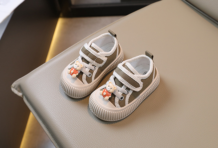 Barncanvas 2023 Vår och höst Pojkar Casual Shell Head Girls Cookie Mjuk sula Babyskor_voghion.com