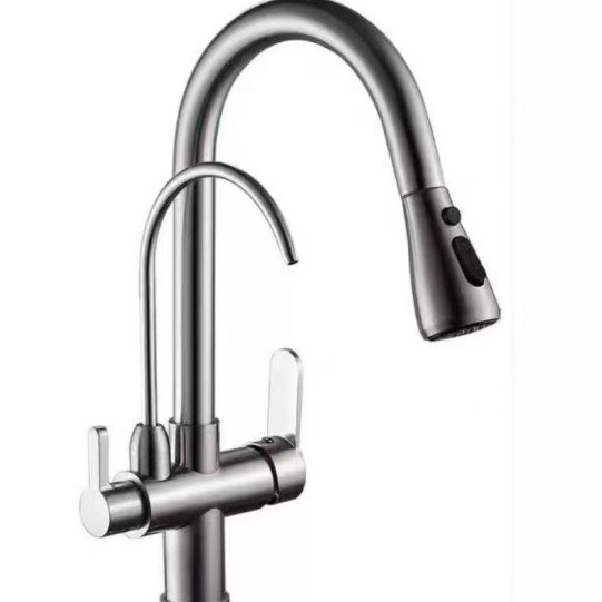 Suministro transfronterizo spr extracción grifo de agua de cocina caliente y frío multifuncional doble salida de agua universal lavabo de verduras grifo de fregadero image 16