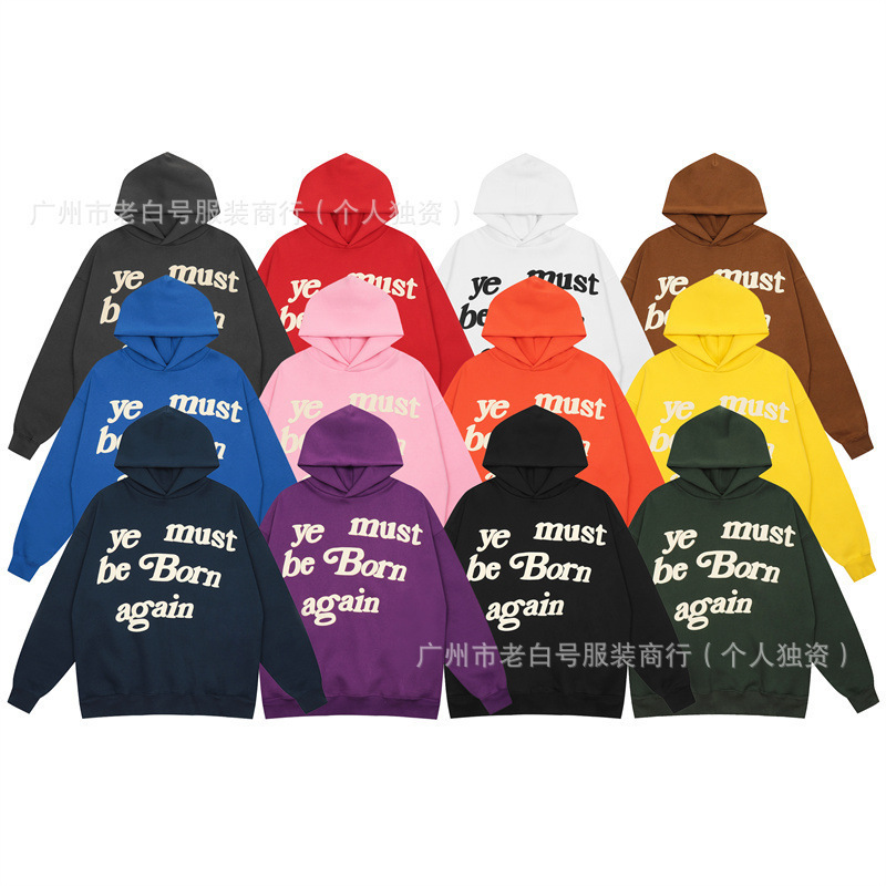 Foreign Trade Cross-Border 2025 Autumn and Winter American Trendy Brand New Kanye Same Style Cpfm Foam Letter Printing Fleece-Lined Sweatshirt