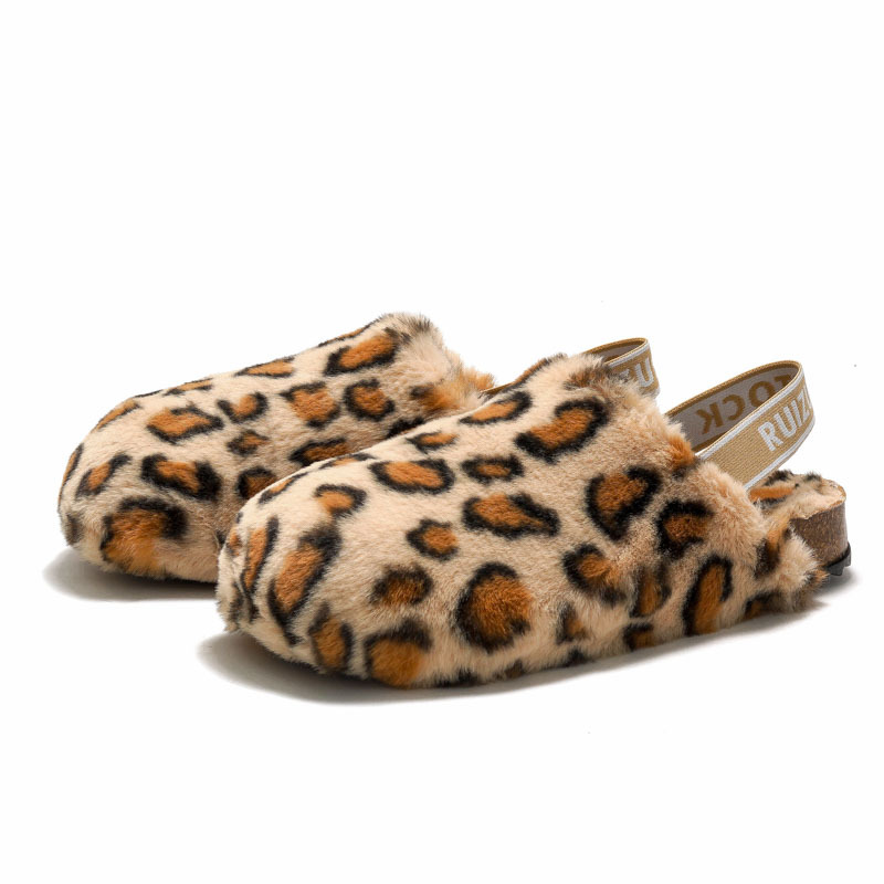 RUIZUSTOCK Sandali con punta in sughero da donna autunno inverno, pantofole in peluche, scarpe in cotone alla moda per genitori e figli, calde_voghion.com