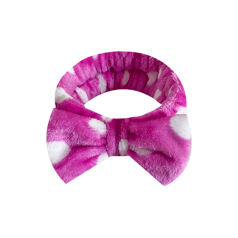 Europa y los Estados Unidos ondulado punto de leopardo coral mariposa fin correa de cabello mujer lavado cara banda de cabello rayas transfronterizas peluche adornamientos para el cabello al por mayor