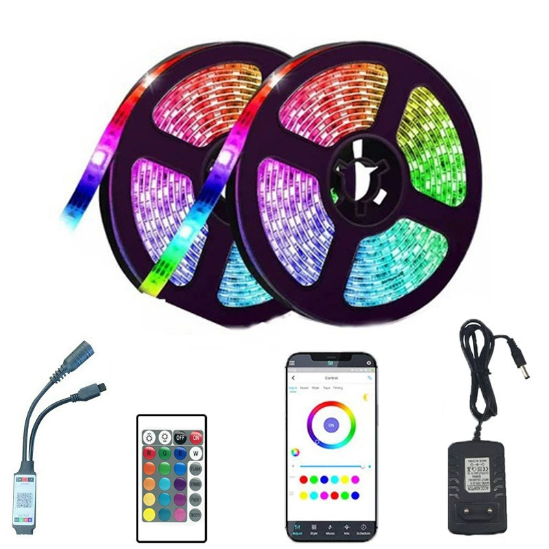Светодиодная лента 12В RGB, водонепроницаемая и неводонепроницаемая комплекты, 2835-54 и 5050-30, 5–10 м
