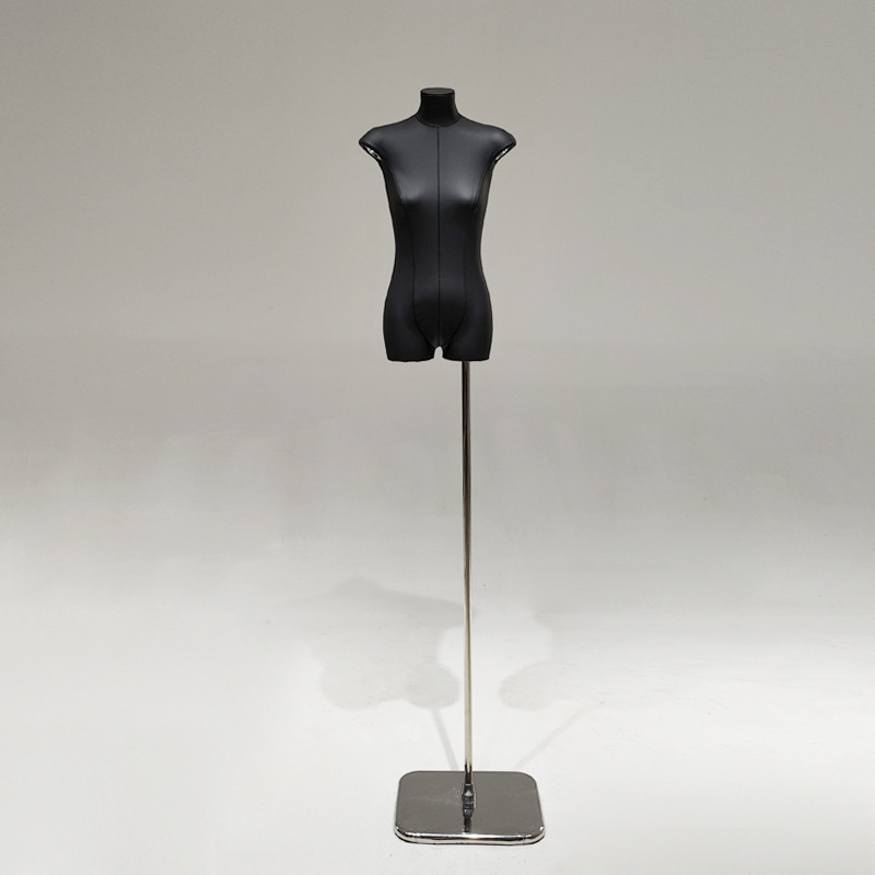 Cuero coreano PU modelo de cuerpo plano accesorios tienda de ropa de mujer mitad plano pecho pequeño estante de exhibición de ropa maniquí de ventana