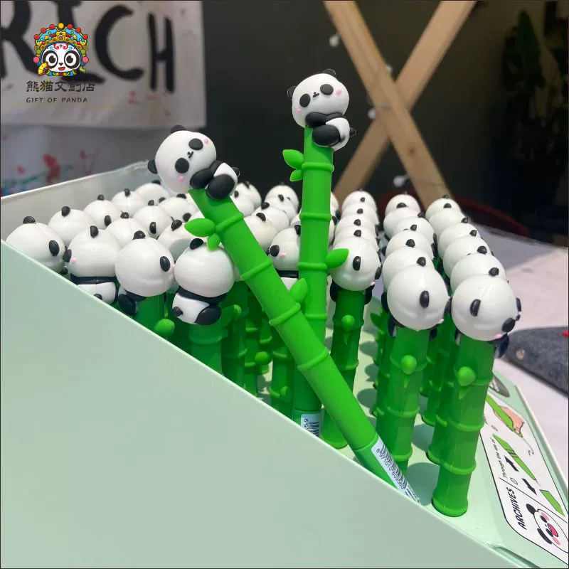 Панда бамбуковая ручка милая черная 0,5-мм гениальная ручка для подписи студенческих канцелярских принадлежностей Мемориальный подарок на базе Чэнду