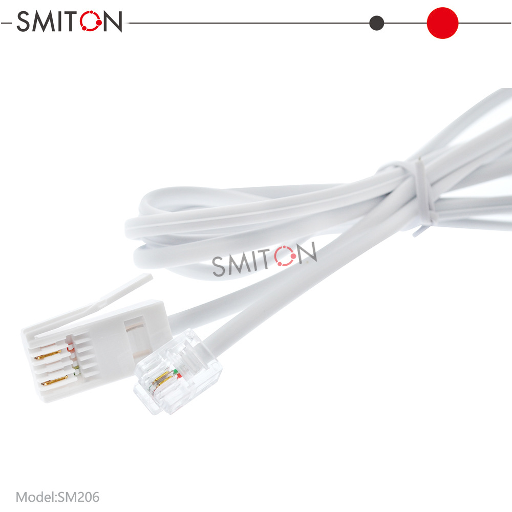 UK 电话线/英式电话线/英公转英母20米/6P2C UK带线转接头