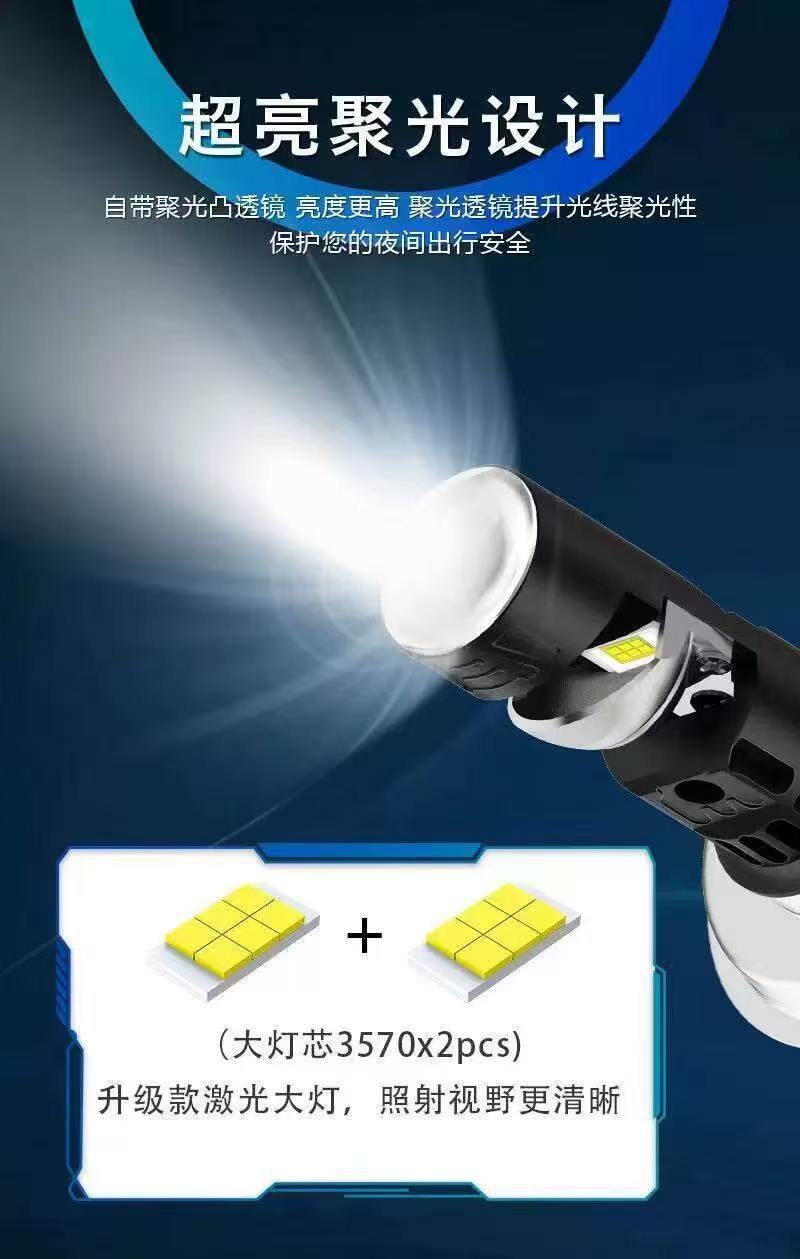 Motorcycle and electric vehicle LED headlight P15D H4 BA20D dual-prong yellow-white dual-color integrated high and low beam spotlight