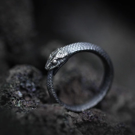 Ouroboros Living Ring Men's Niche Retro Street High-End Personalized Design Hand Jewelry Couple Women's Gift Hand Jewelry