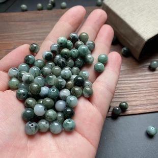 Special Offer Genuine Natural Burmese Jade Floating Flower Loose Beads A-Grade Round Beads Jade Beads DIY Beads Loose Bracelet Necklace