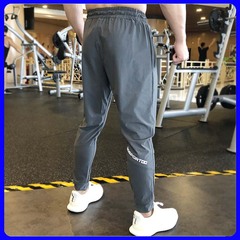 Running Sportswear Casual Ultra Elastic Breathable Sweat Absorbent Quick Dry Ice Silk Bundled Foot Pants Loose Straight Tube Training Fitness Wholesale 