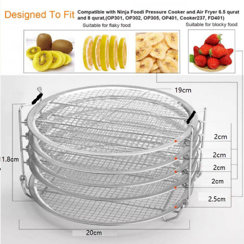 Air Fryer Accessory Dehydrator Rack 2.3.4.5 Layers Baking Rack for Ninja Instant Air Fryer