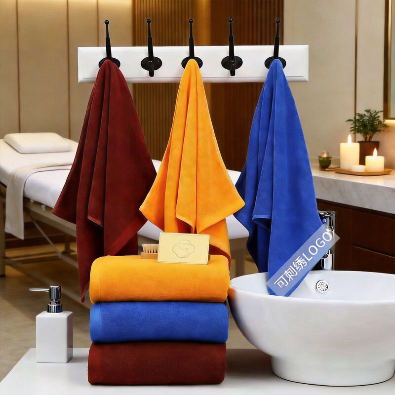 Wholesale Beauty Salon Barber Shop Pure Cotton Towel Fire Therapy Sauna Foot Therapy Plain Towel Hotel Towel Embroidered Logo