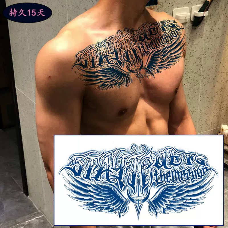 Semi-permanent lasting 15 days non-fading waterproof temporary tattoo stickers rose snake design tattoo chest female male