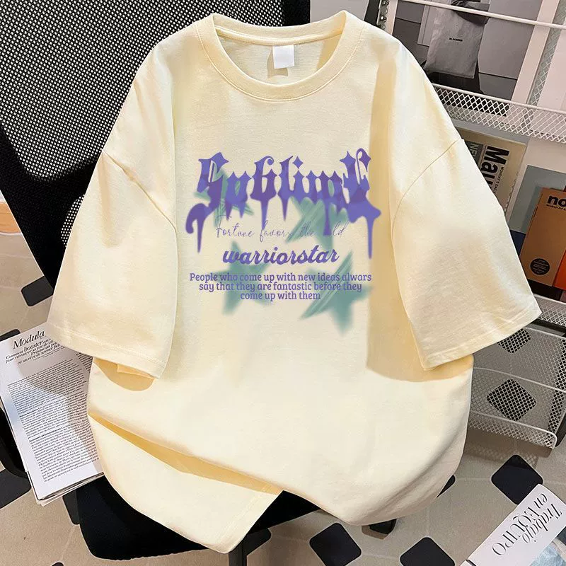 Летняя хлопковая удобная футболка с коротким рукавом, бренд клоу clothing, оверсайз, для любимых