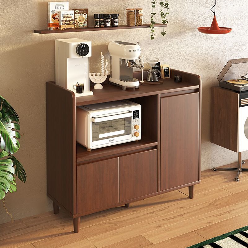 Solid Wood Sideboard Tea Cabinet Living Room Wall-Mounted Integrated Storage Cabinet New Kitchen Storage Cabinet Side Cabinet Storage Cabinet