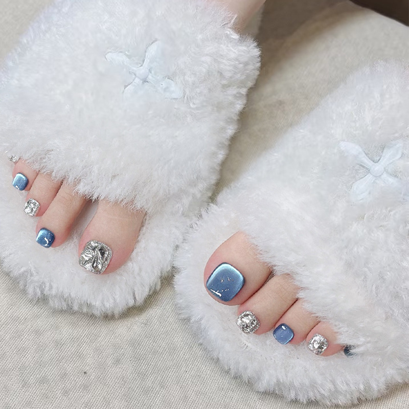 JZ-133 Wearing Manicure Pieces Wholesale Nail Patch Finished Advanced Feeling Foot Nail Sticker Removable Foot Nail