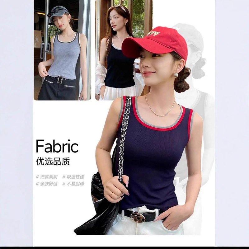 Factory Direct Sales and Delivery 2025 New Autumn and Winter Inner Wear Women's Vest Suspenders Fashionable Casual Sports Contrasting Tops Factory Direct Sales and Delivery 2025 New Autumn and Winter Inner Wear Women's Vest Suspenders Fashionable Casual Sports Contrasting Tops