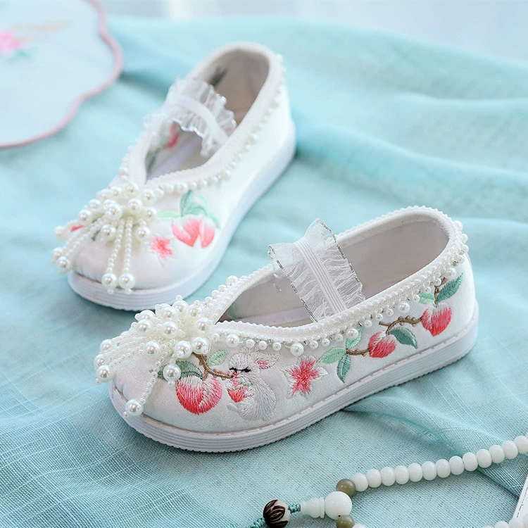 Обувь с вышивкой для девочек, весна 2022, новая детская Тканевая обувь, обувь ханьфу, Детский костюм, обувь для выступлений, Тканевая обувь Old Beijing