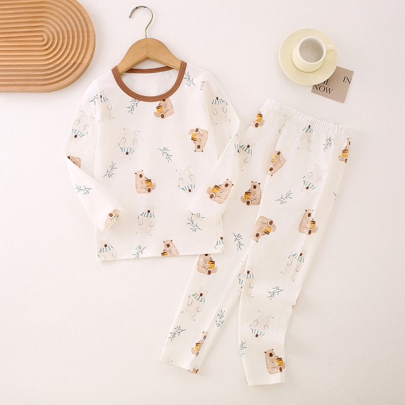 Ropa interior de lycra primavera y otoño nuevo 95 Algodón puro sin hueso Ropa de otoño para niños pantalones largos tocando fondo pijamas para niños traje de desgaste para el hogar