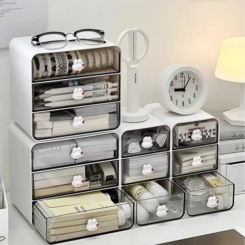 Desk storage box student Instagram stationery journal box cosmetic cabinet dorm desk drawer-style shelf