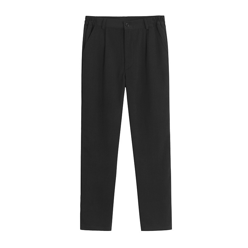 British Preppy Style School Uniform for Middle and High School Students, Dk Uniform Class Uniform, Black Straight-Leg Men's Trousers with Slight Stretch Design