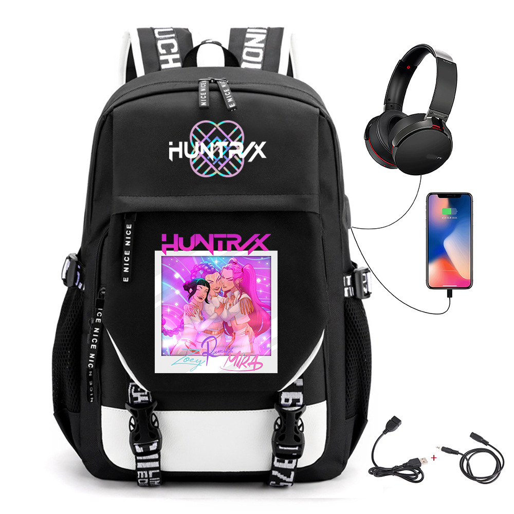 Comercio exterior transfronterizo KPOP Caza de brujas película impresión perimetral mochila mochila escolar mochila USB