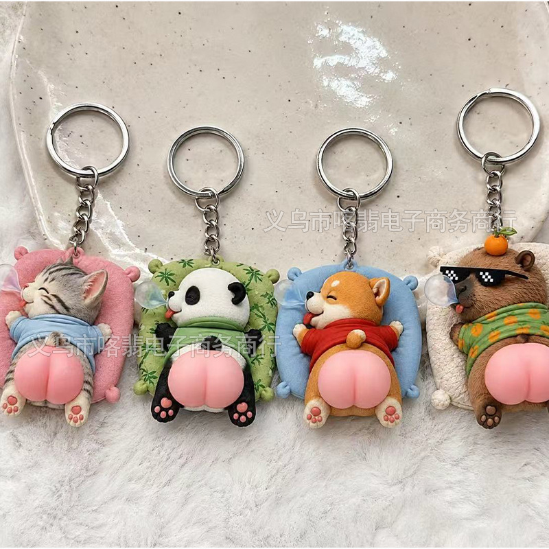 2026 New Stress-Relief Squishy Keychain Cat Panda Corgi Capybara Soft Rubber Pendant Cross-Border Hot Sale 2026 New Stress-Relief Squishy Keychain Cat Panda Corgi Capybara Soft Rubber Pendant Cross-Border Hot Sale