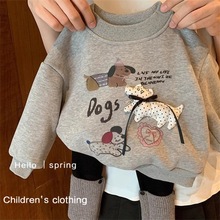 甜小司女童加绒卫衣新款冬装小童女宝韩系穿搭1-8岁两件套一体绒